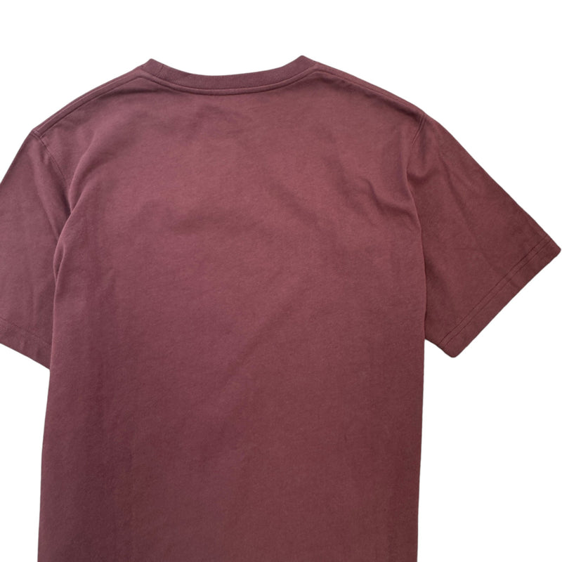 Men's CD Icon Embroidery Short Sleeve Shirt Burgundy Size XL