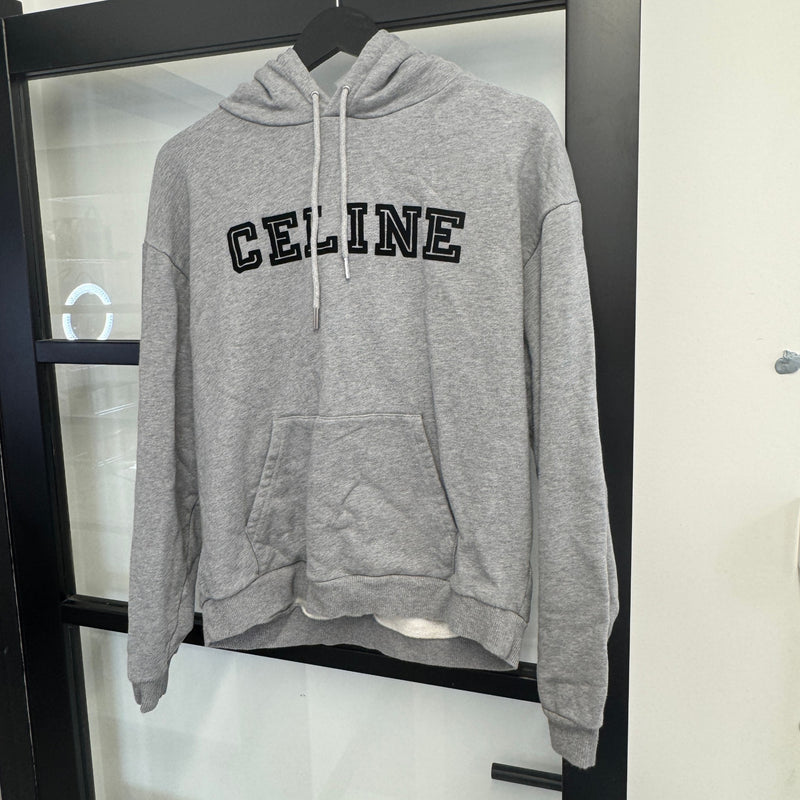 Men's Logo Patch Hoodie Grey Size M