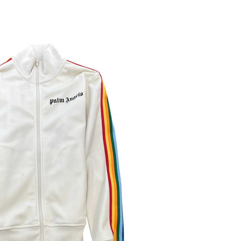 Men's Logo Print Track Jacket White Size XS