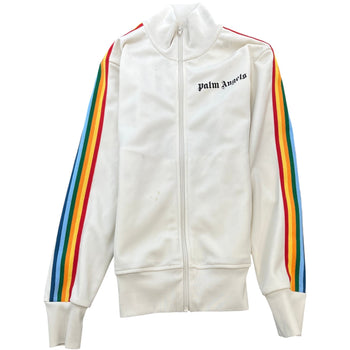 Men's Logo Print Track Jacket White Size XS
