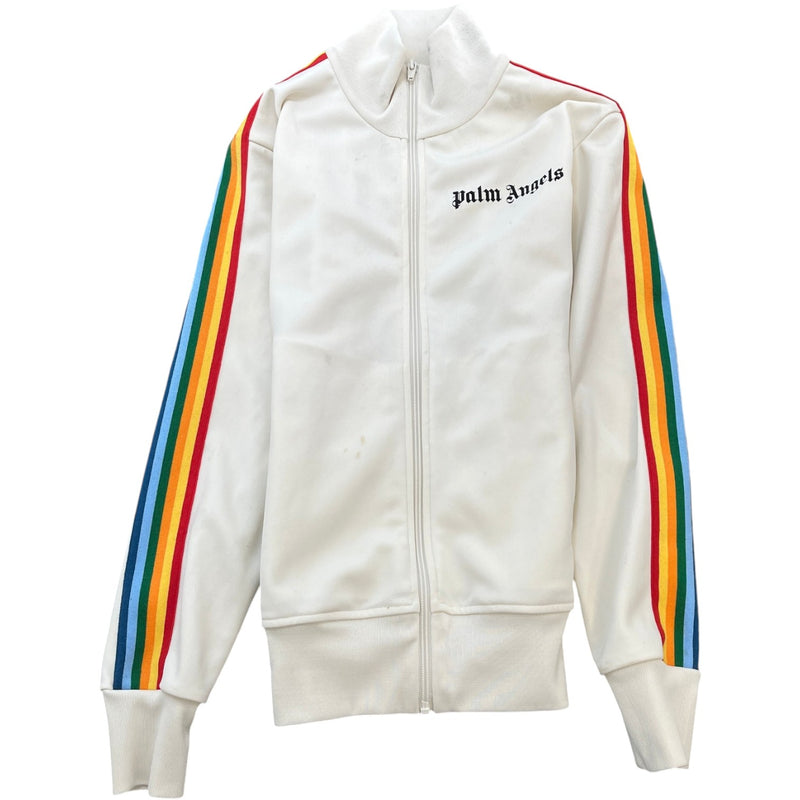 Men's Logo Print Track Jacket White Size XS
