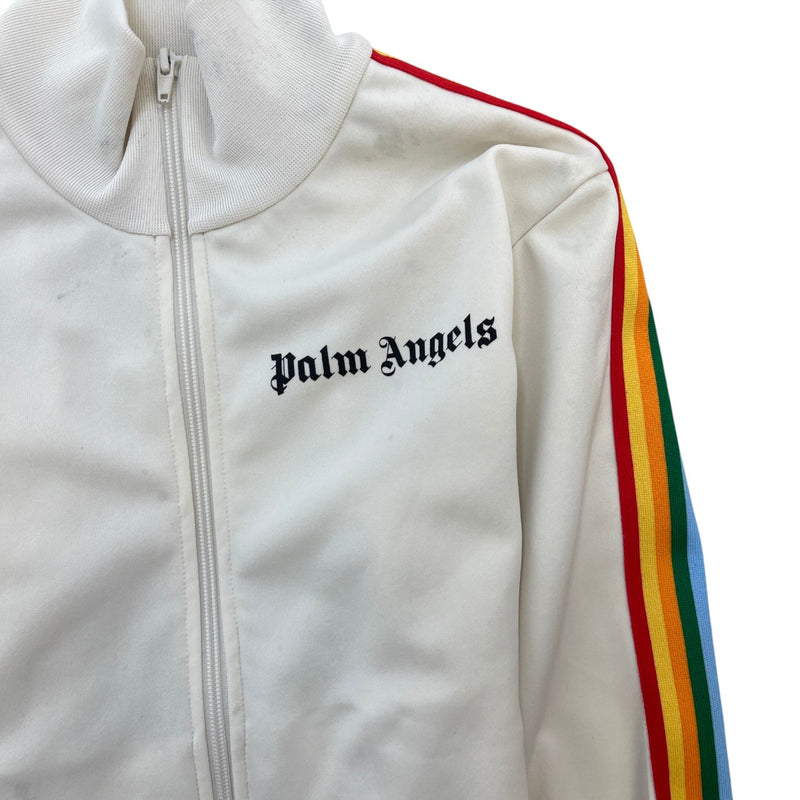 Men's Logo Print Track Jacket White Size XS