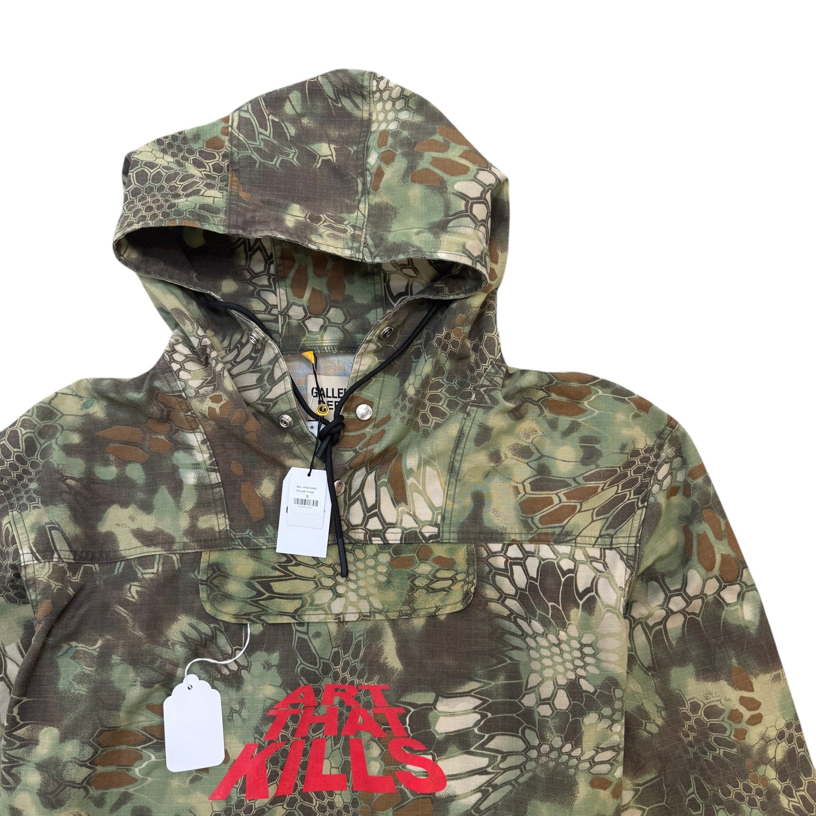 Men's ATK Anorak Forest Camo Hoodie Green Size S - Photo 3