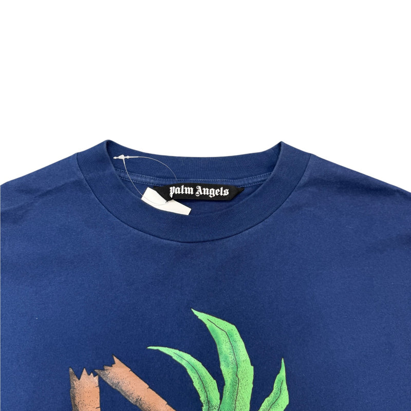 Men's Broken Palm T-Shirt Blue Size XXL