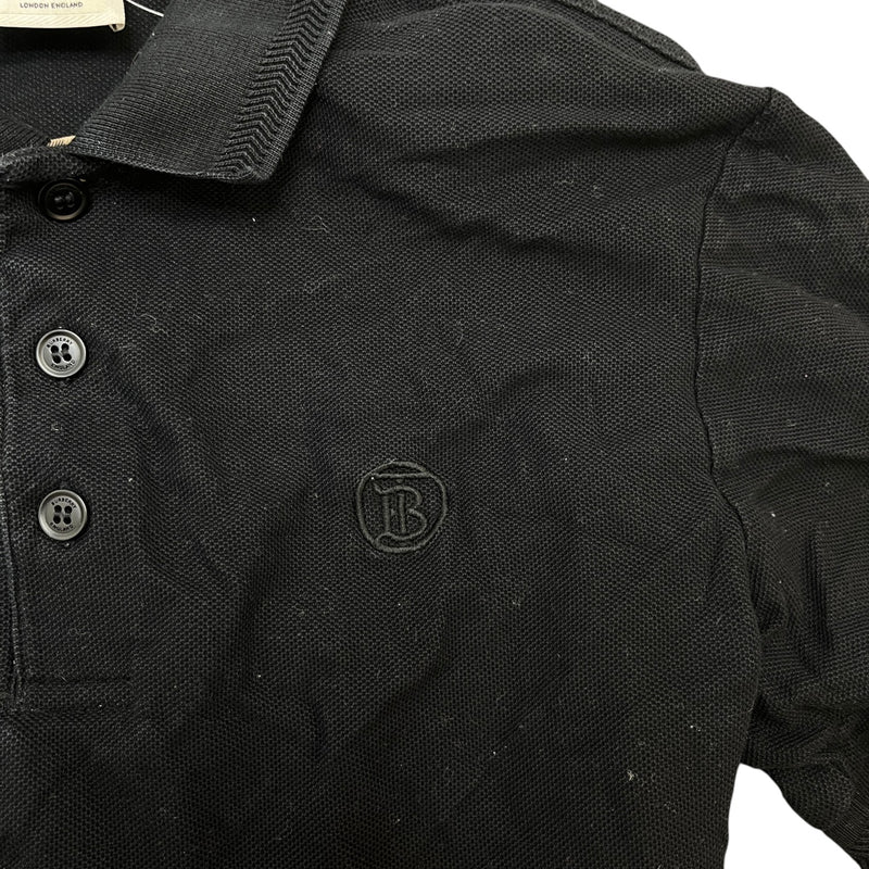 Men's Embroidered Logo Nova Check Polo Shirt Black Size M