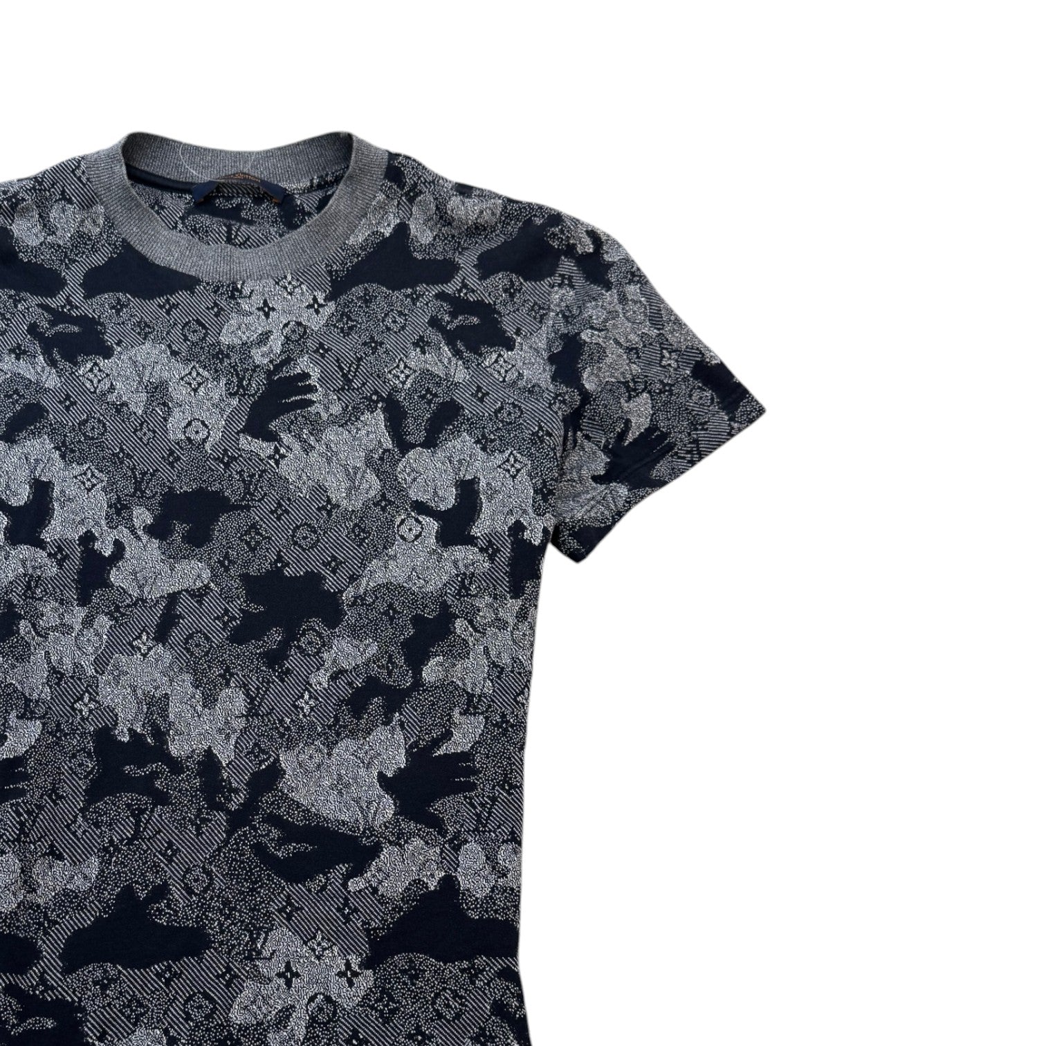 Men's Camo Jacquard Monogram T-Shirt Grey Size S - Photo 3