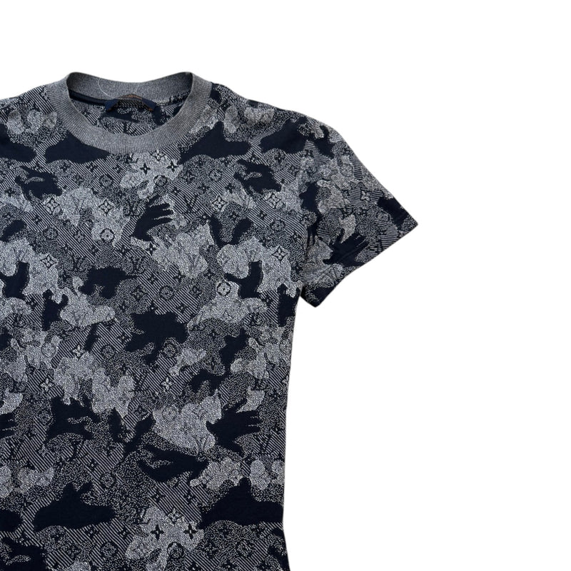 Men's Camo Jacquard Monogram T-Shirt Grey Size S