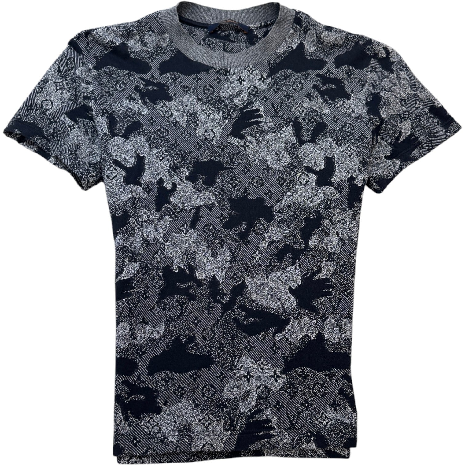Men's Camo Jacquard Monogram T-Shirt Grey Size S - Photo 1