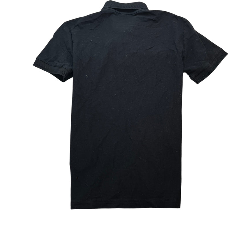 Men's Embroidered Logo Nova Check Polo Shirt Black Size M