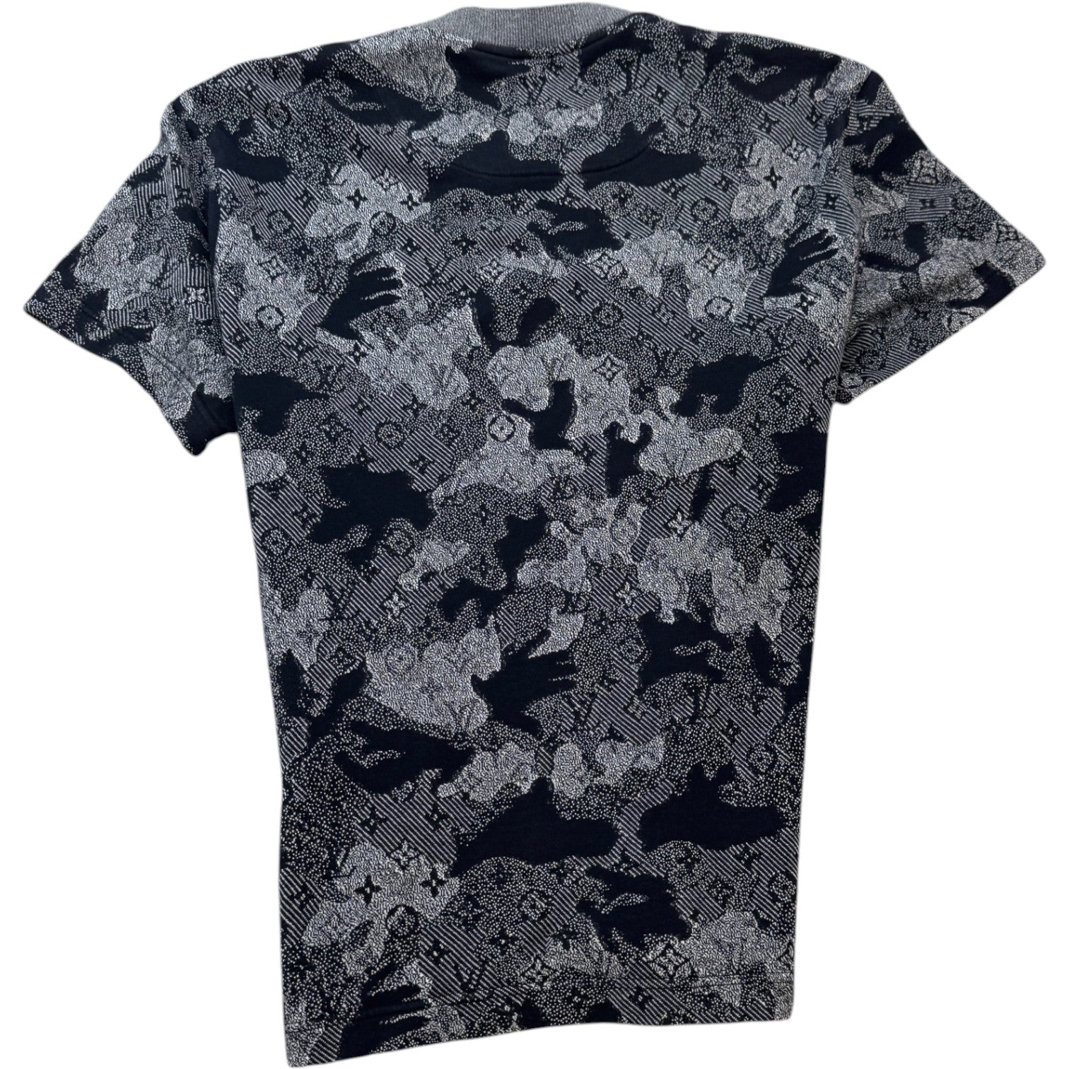 Men's Camo Jacquard Monogram T-Shirt Grey Size S - Photo 2
