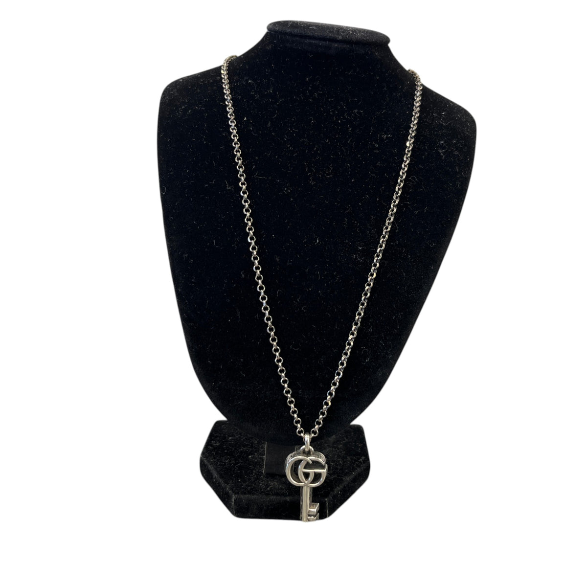 Women's GG Marmont Key Necklace Silver - Photo 3