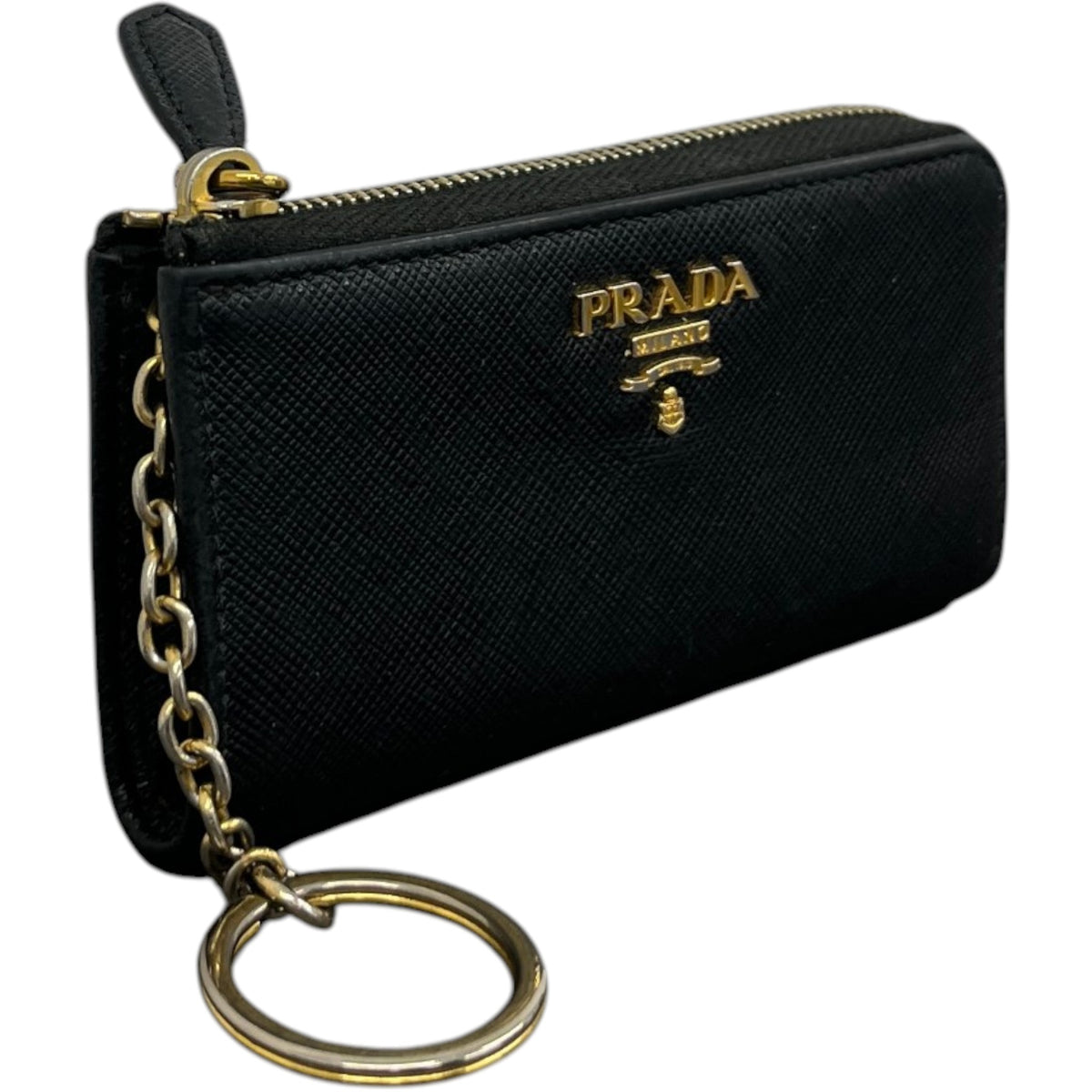 Women's Saffiano Key Pouch Purse Black - Photo 3