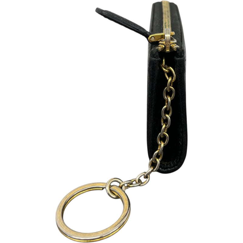 Women's Saffiano Key Pouch Purse Black