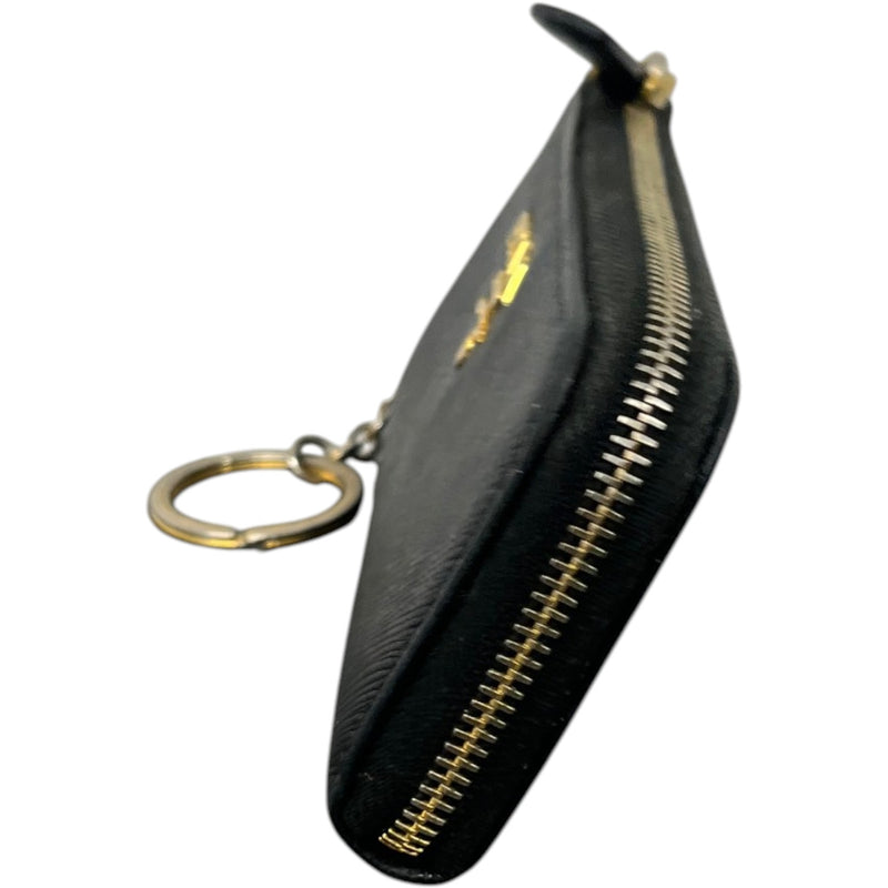 Women's Saffiano Key Pouch Purse Black