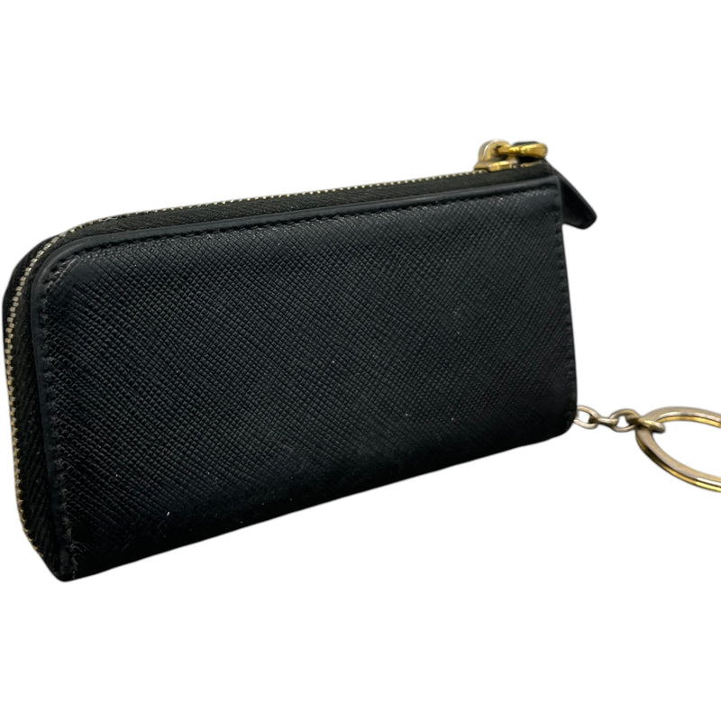 Women's Saffiano Key Pouch Purse Black