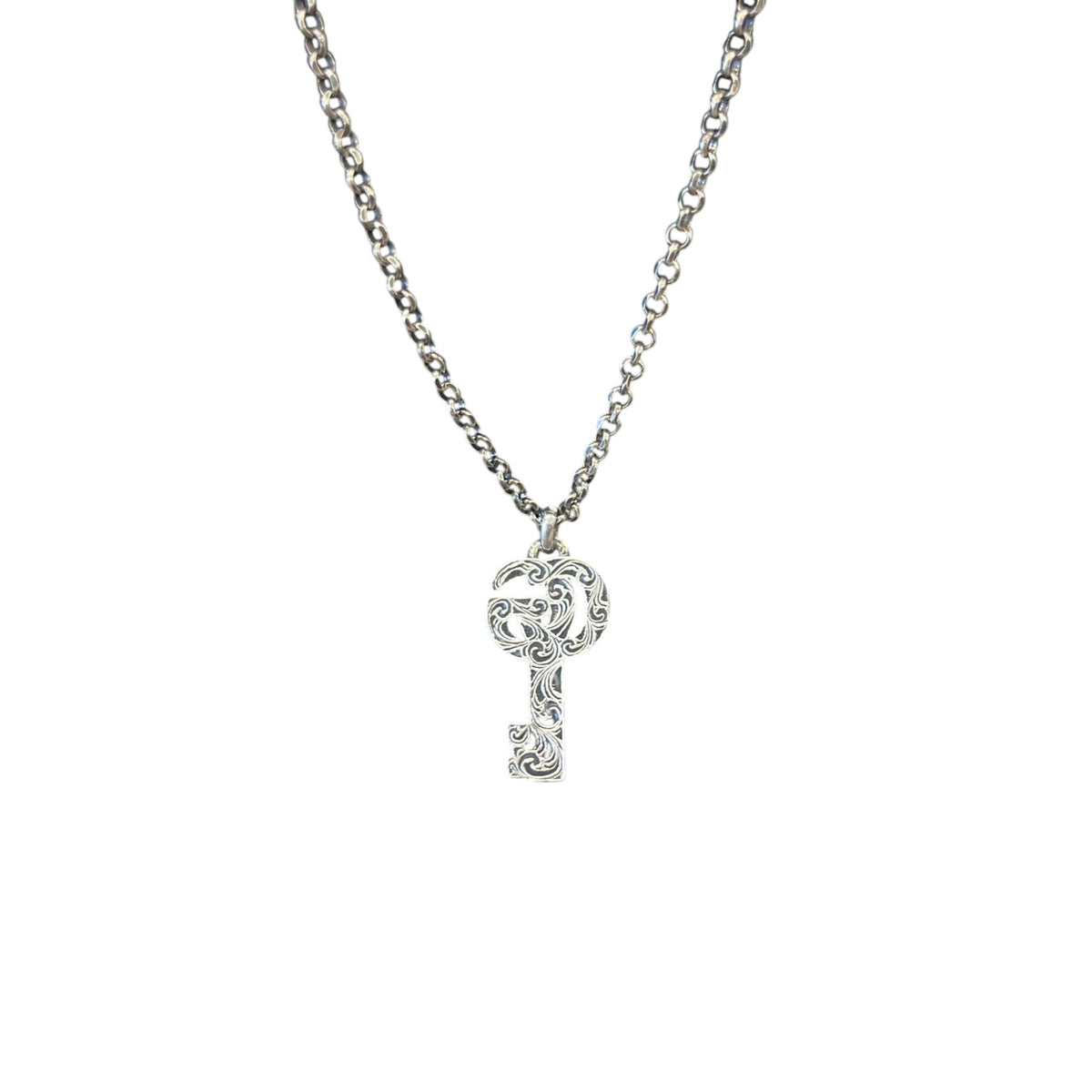 Women's GG Marmont Key Necklace Silver - Photo 2