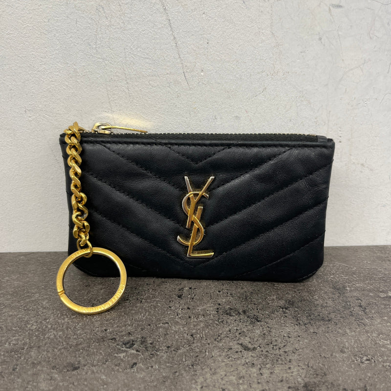 Women's Cassandre Matelassé Key Pouch Purse Black