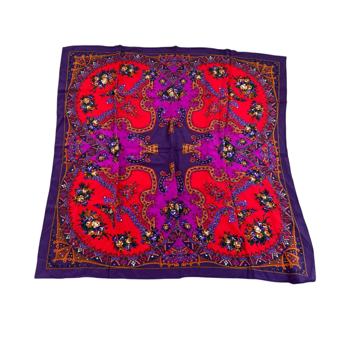 Women's Vintage Pattern Scarf Purple - Photo 2