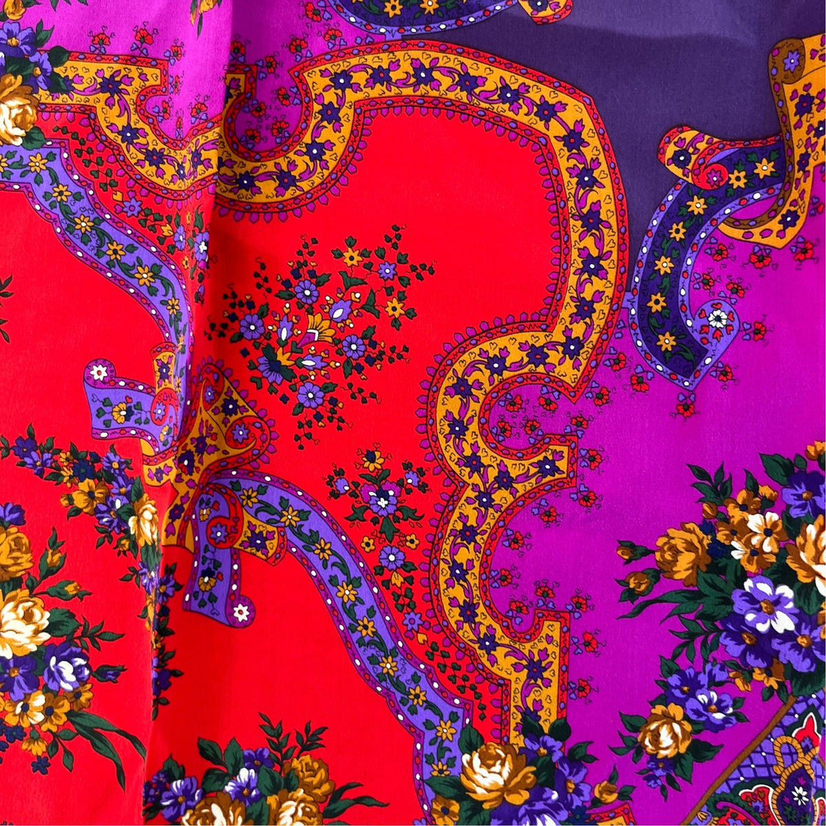 Women's Vintage Pattern Scarf Purple - Photo 3