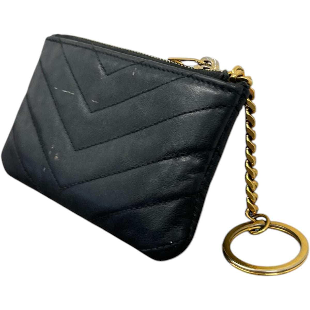 Women's Cassandre Matelassé Key Pouch Purse Black - Photo 6