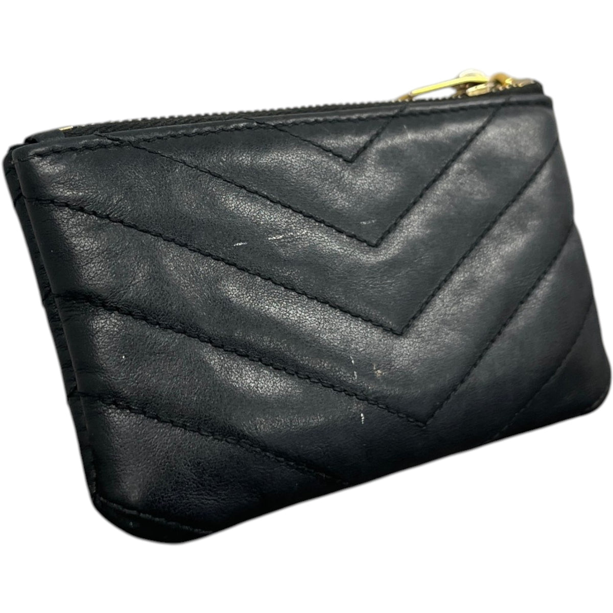 Women's Cassandre Matelassé Key Pouch Purse Black - Photo 7