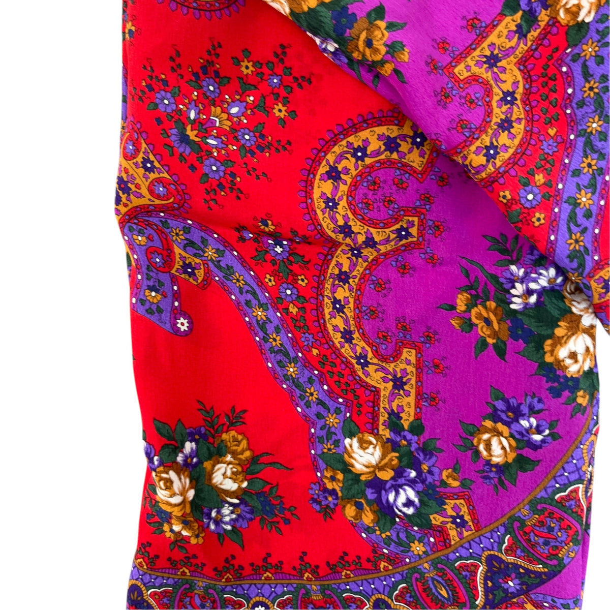 Women's Vintage Pattern Scarf Purple - Photo 6
