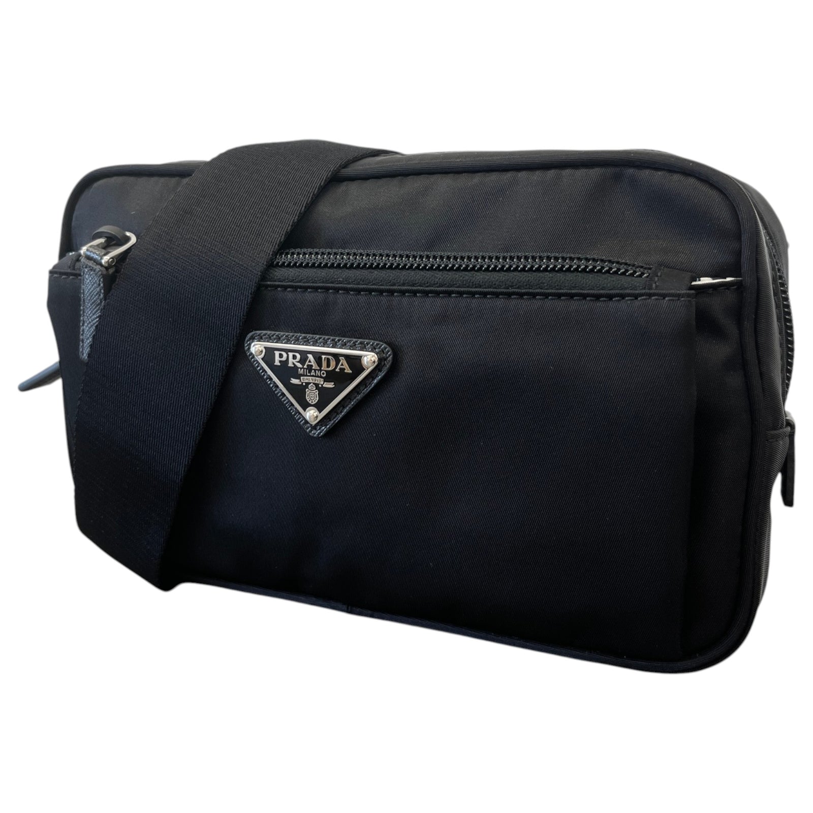 Men's Re-Nylon Plaque Logo Belt Bag Black - Photo 5