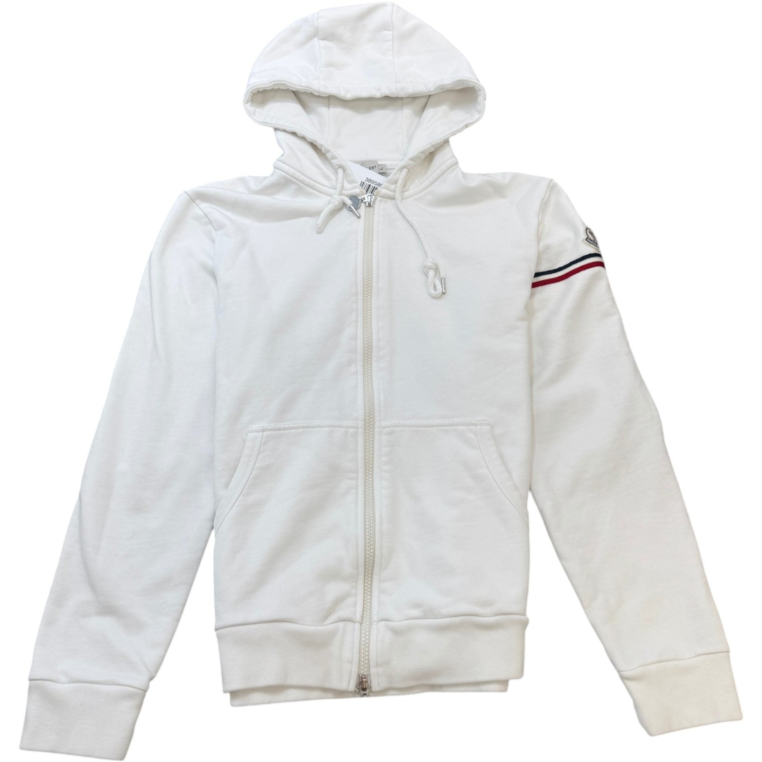 Men's Tricolor Sleeve Zip-Up Hoodie White Size L - Photo 1