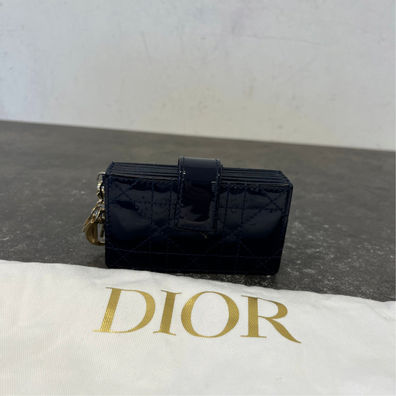 Women's Lady Dior 5 Gusset Wallet Navy