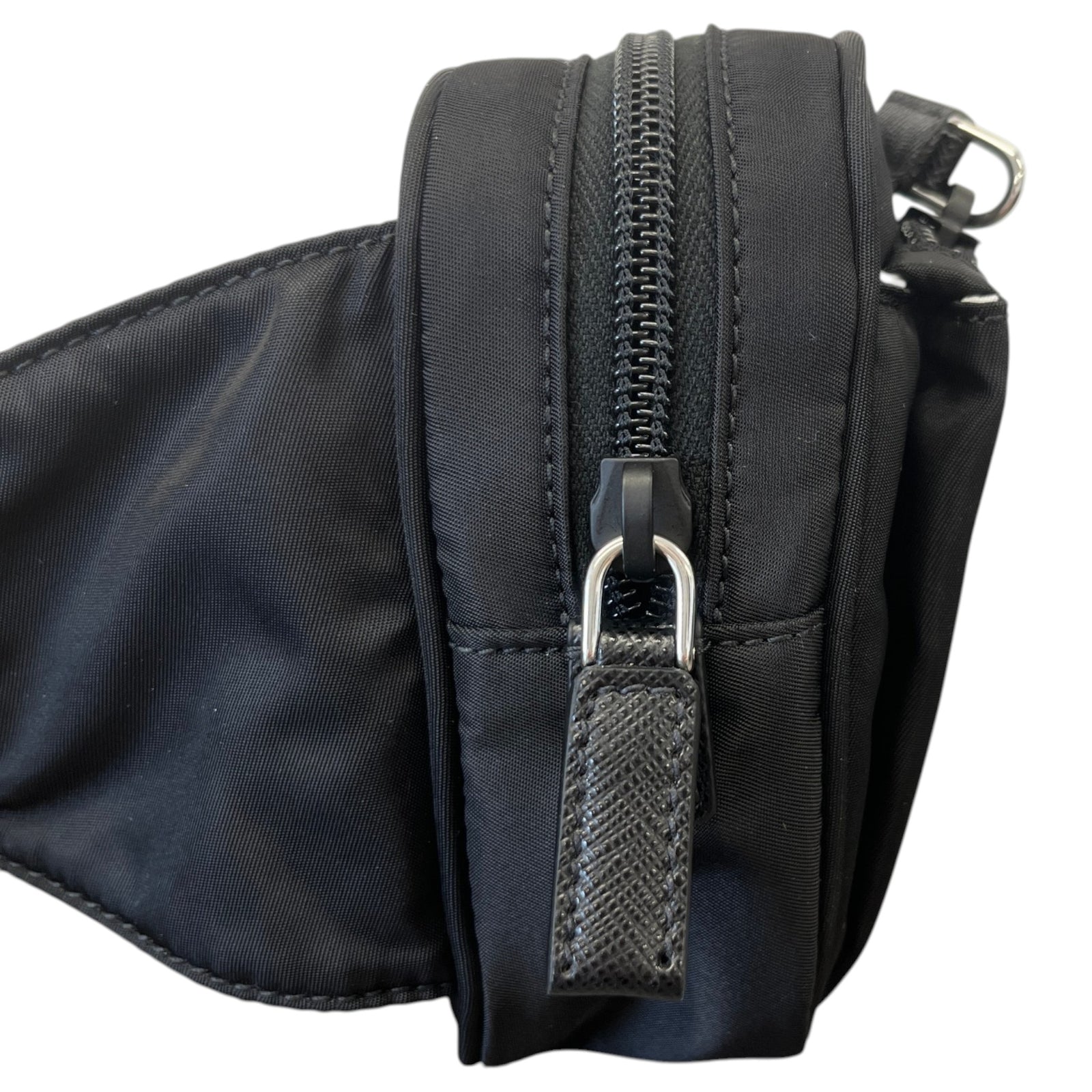 Men's Re-Nylon Plaque Logo Belt Bag Black - Photo 6