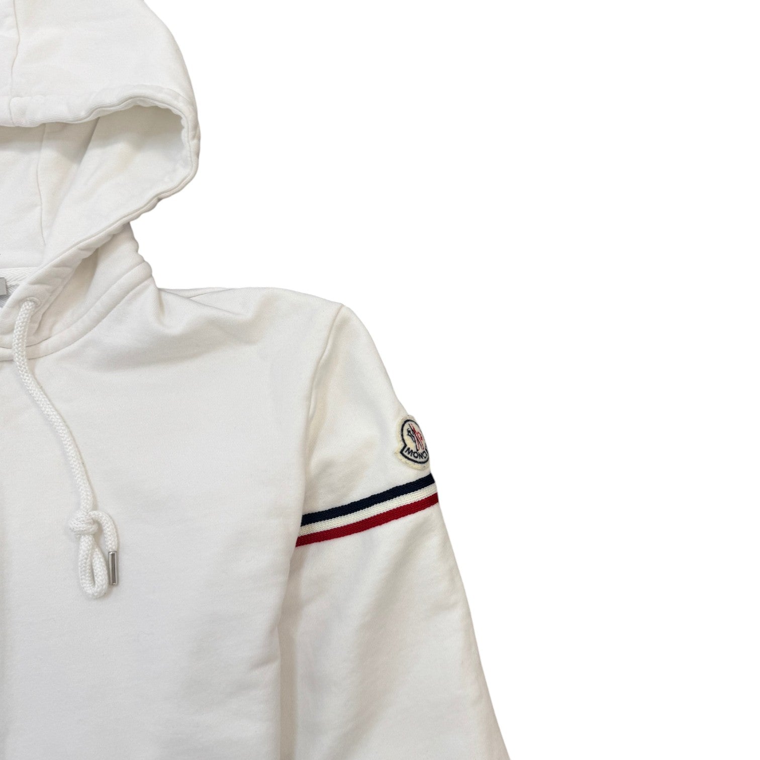 Men's Tricolor Sleeve Zip-Up Hoodie White Size L - Photo 6