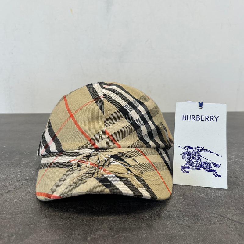 Men's Checkered Cap Beige Size M