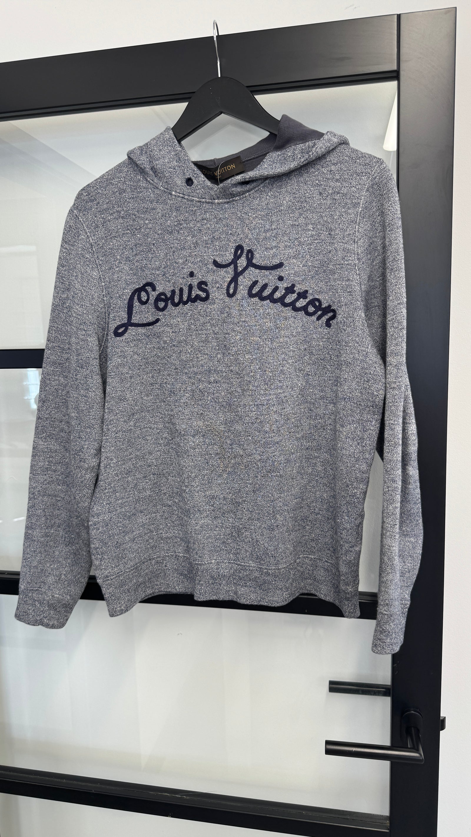 Men's Embroidered Logo Hoodie Navy Size S - Photo 6