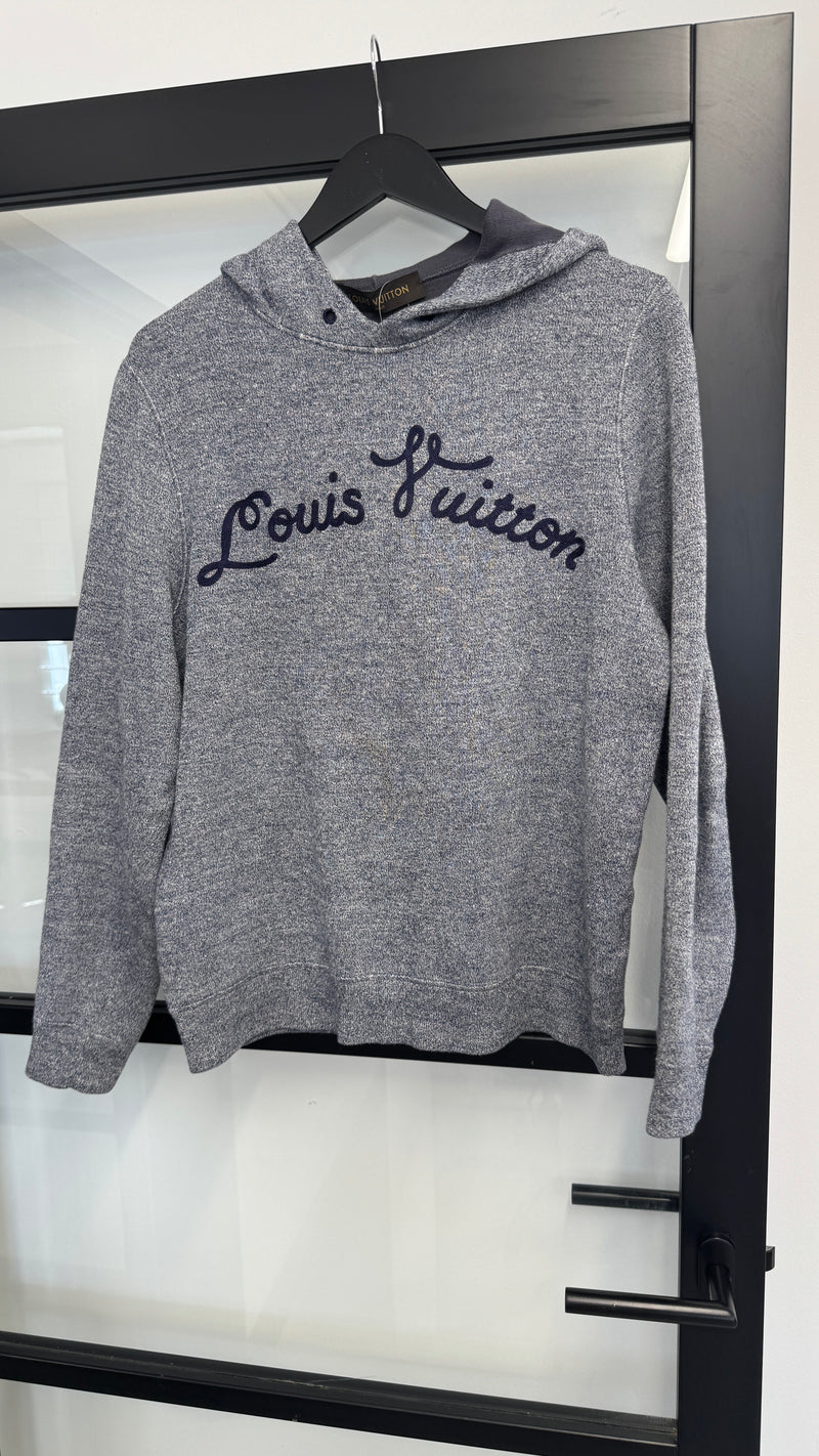 Men's Embroidered Logo Hoodie Navy Size S