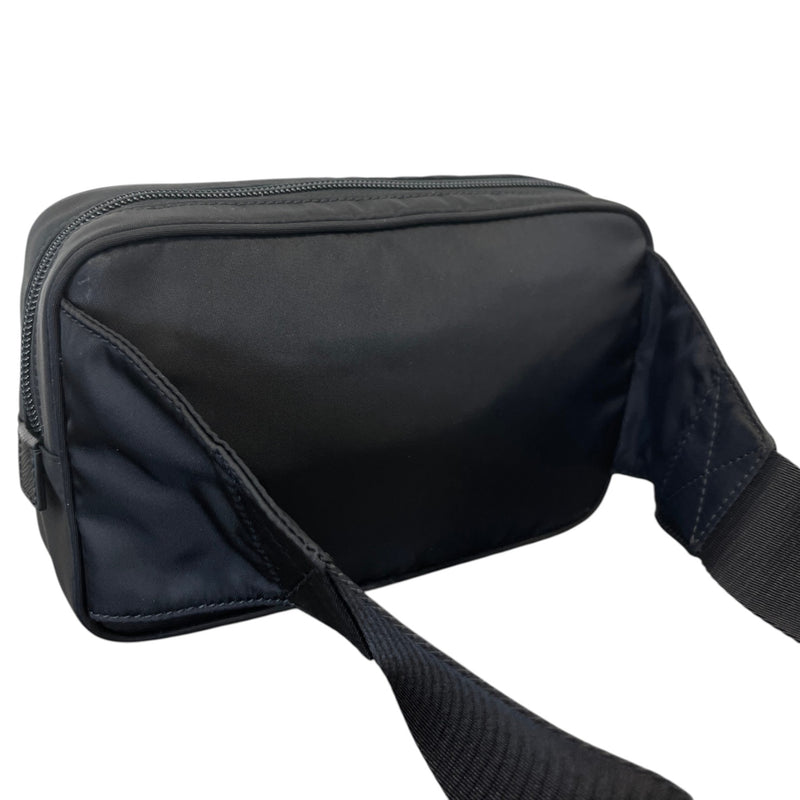Men's Re-Nylon Plaque Logo Belt Bag Black