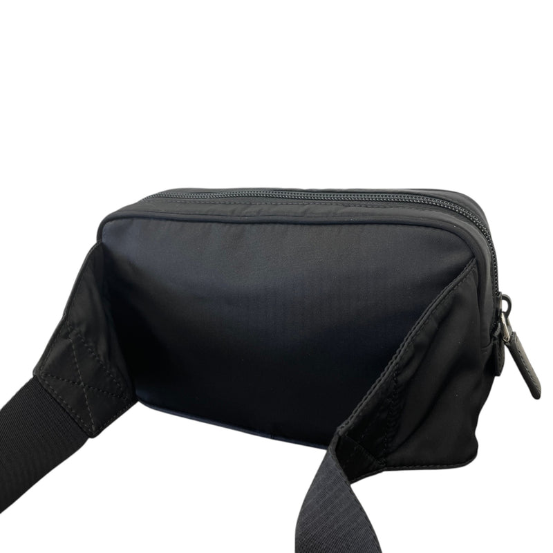 Men's Re-Nylon Plaque Logo Belt Bag Black