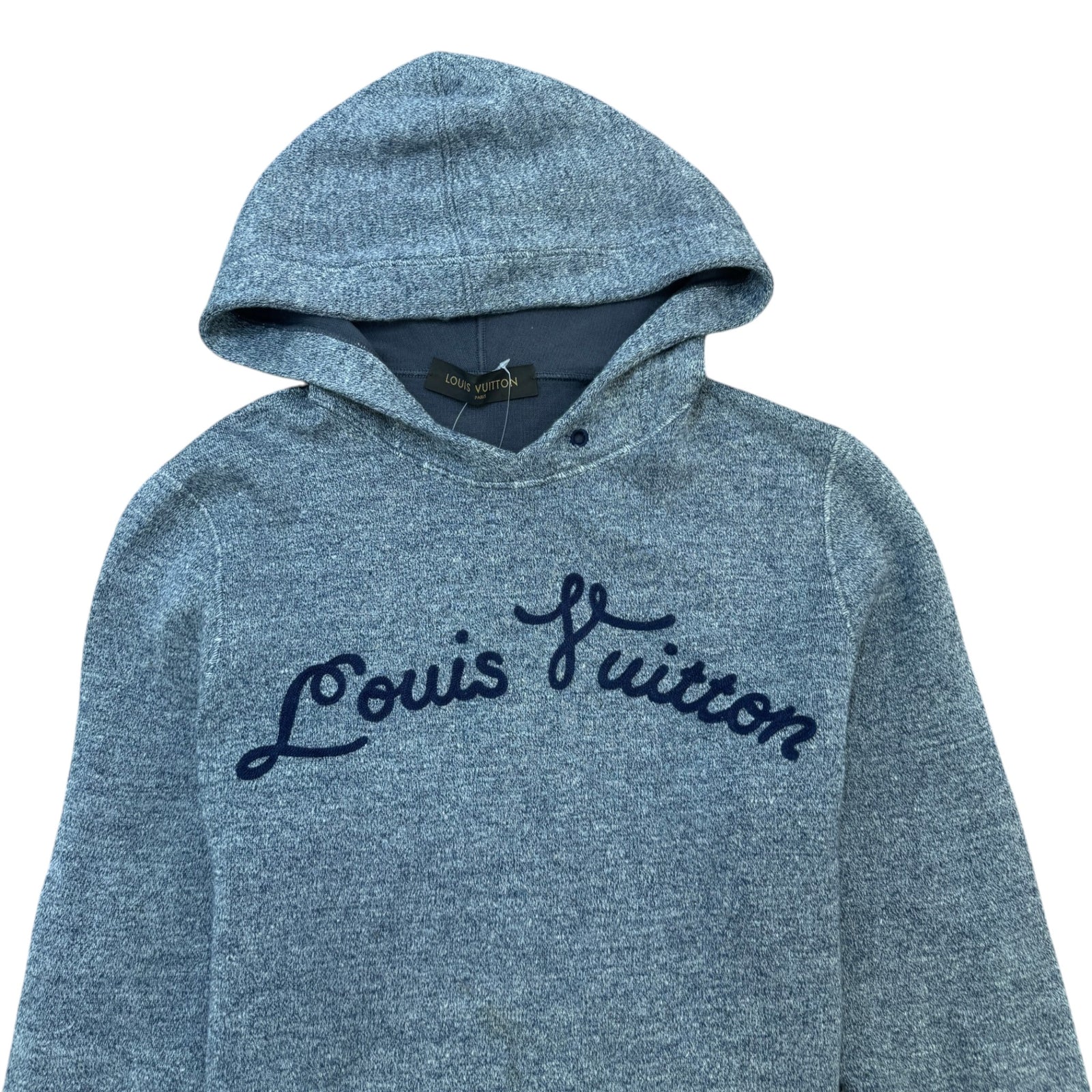 Men's Embroidered Logo Hoodie Navy Size S - Photo 3