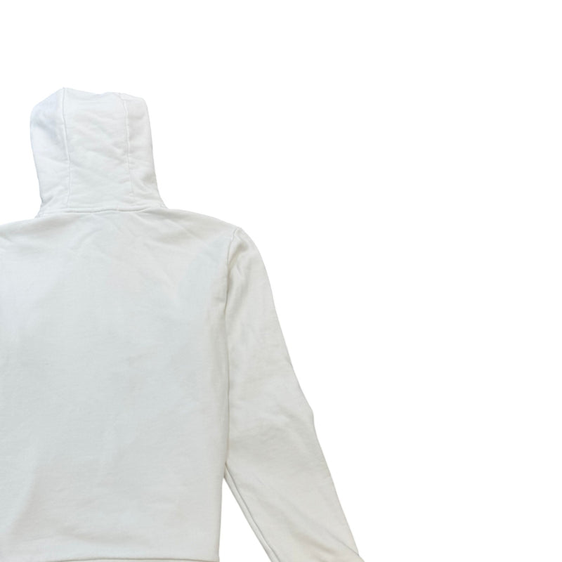 Men's Tricolor Sleeve Zip-Up Hoodie White Size L