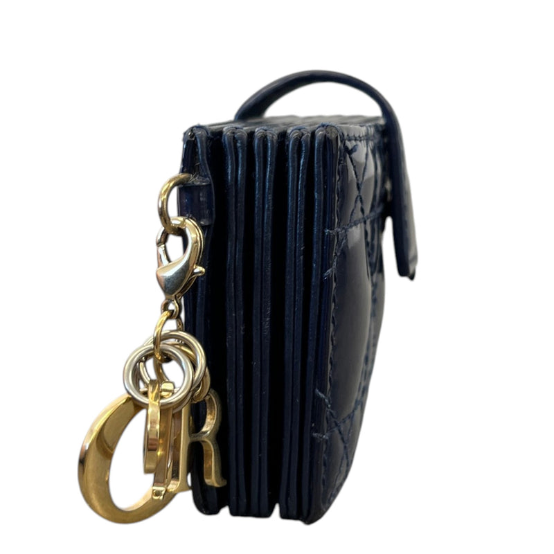 Women's Lady Dior 5 Gusset Wallet Navy