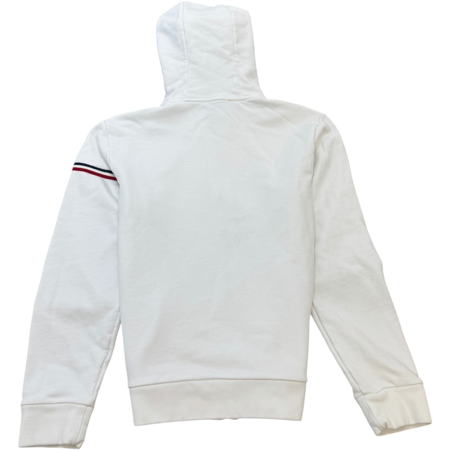 Men's Tricolor Sleeve Zip-Up Hoodie White Size L - Photo 2