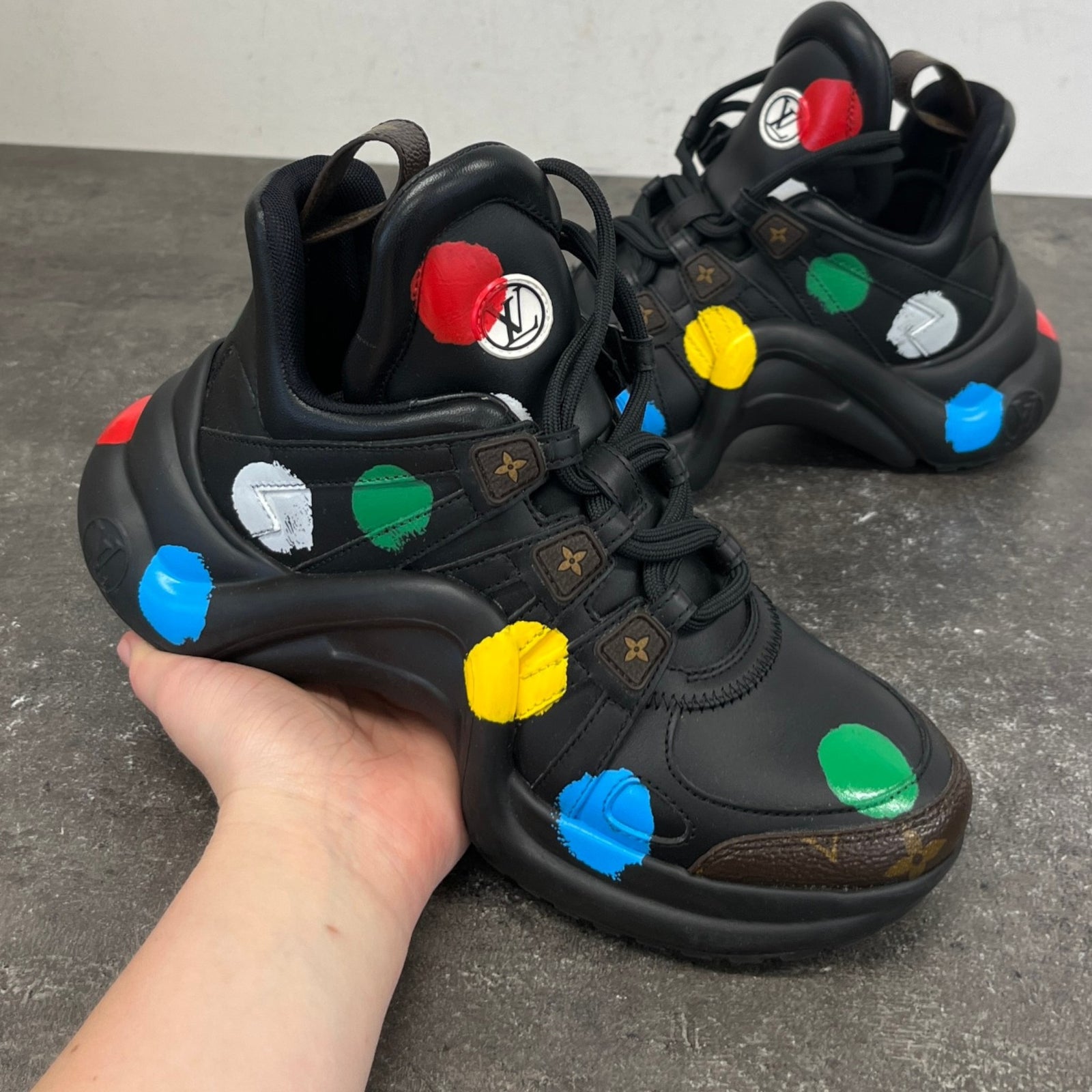 Women's X Yayoi Kusama Archlight Low Trainers Black Size EU 36 / UK 3 - Photo 12