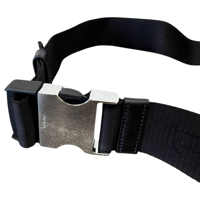 Men's Re-Nylon Plaque Logo Belt Bag Black