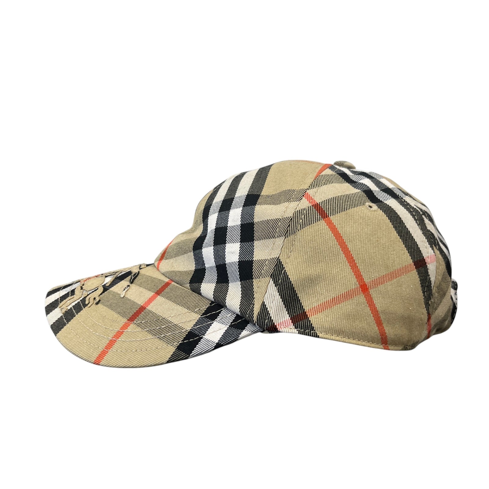 Men's Checkered Cap Beige Size M - Photo 7