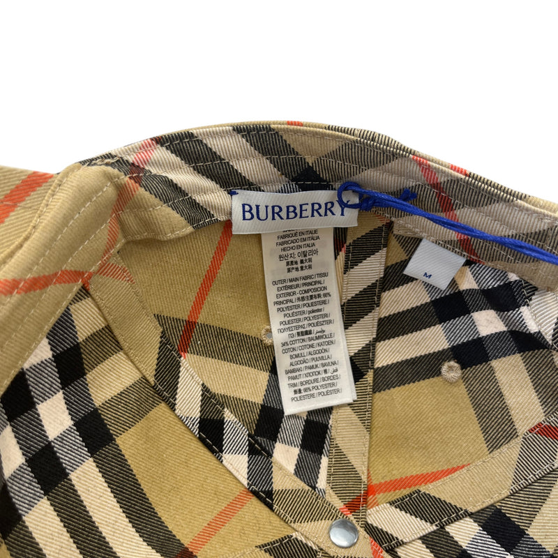 Men's Checkered Cap Beige Size M