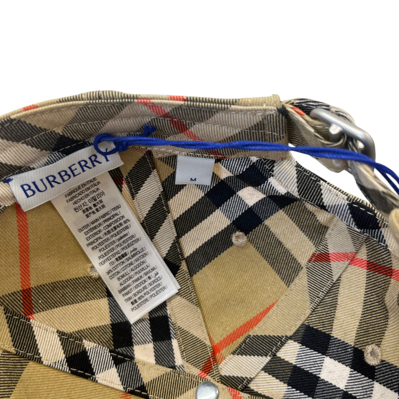 Men's Checkered Cap Beige Size M