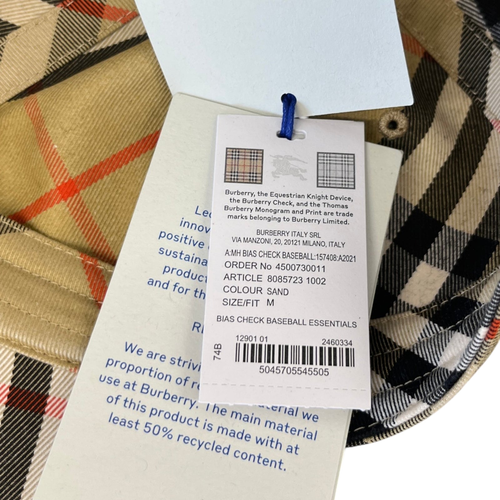 Men's Checkered Cap Beige Size M - Photo 11