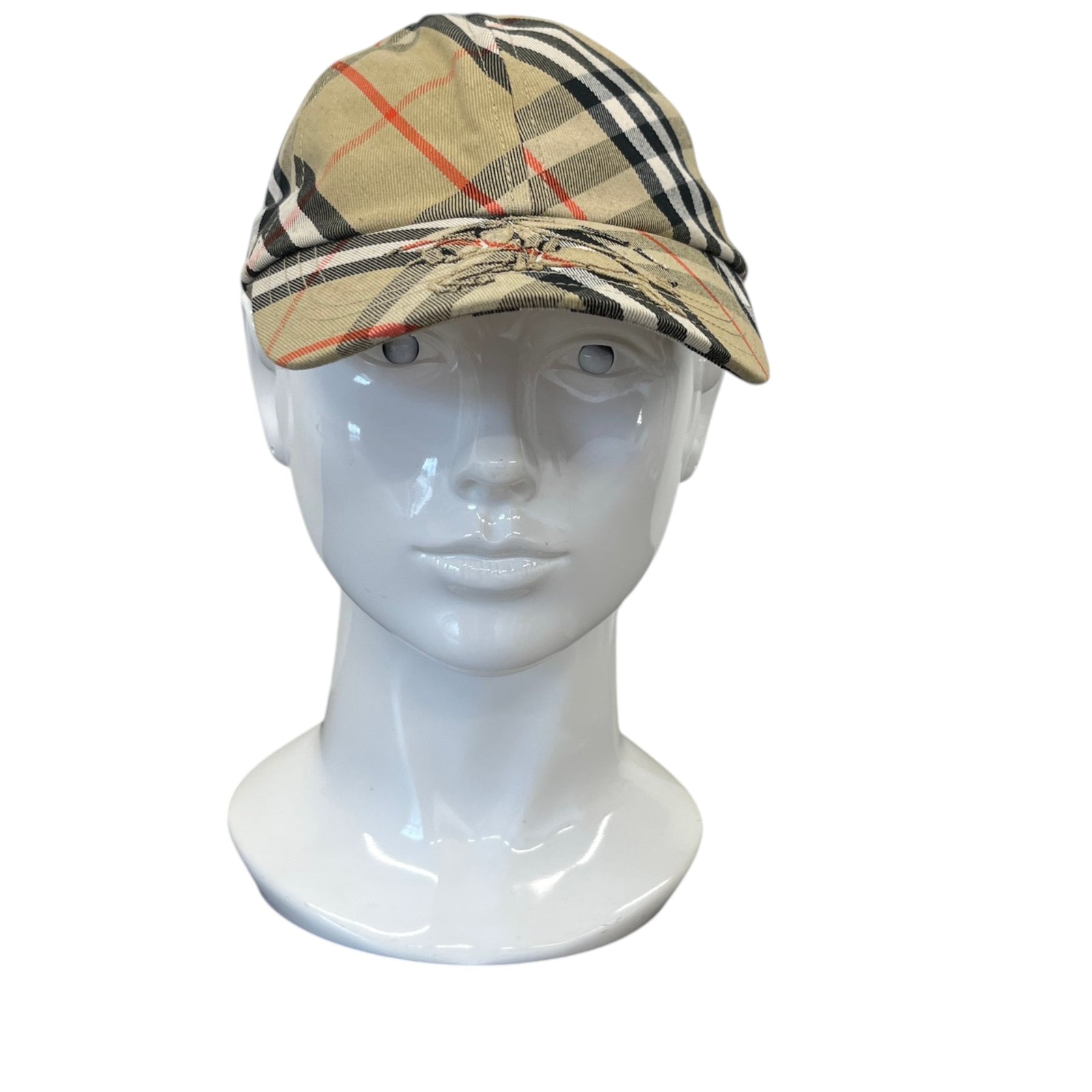 Men's Checkered Cap Beige Size M - Photo 2