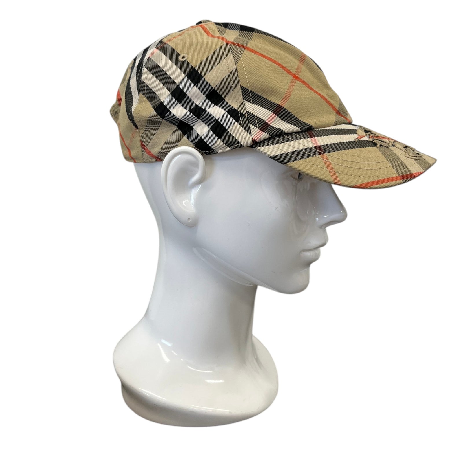 Men's Checkered Cap Beige Size M - Photo 3