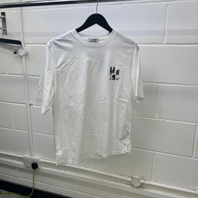 Men's Lambskin Patch T-Shirt White Size XS