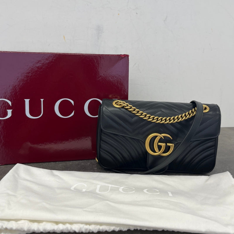 Women's Gg Marmont Flap Bag Black
